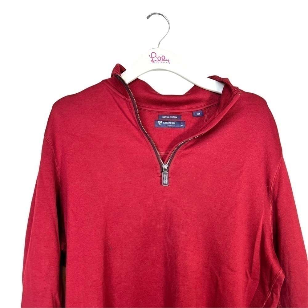 Daniel Cremieux Red Supima Cotton 1/4 Zip Pull Over Men’s Sweatshirt Size Large